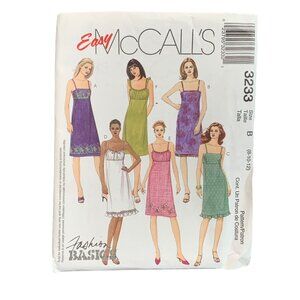Easy McCalls 3233 Size 6-12 Misses Dresses Pattern Fashion Basics